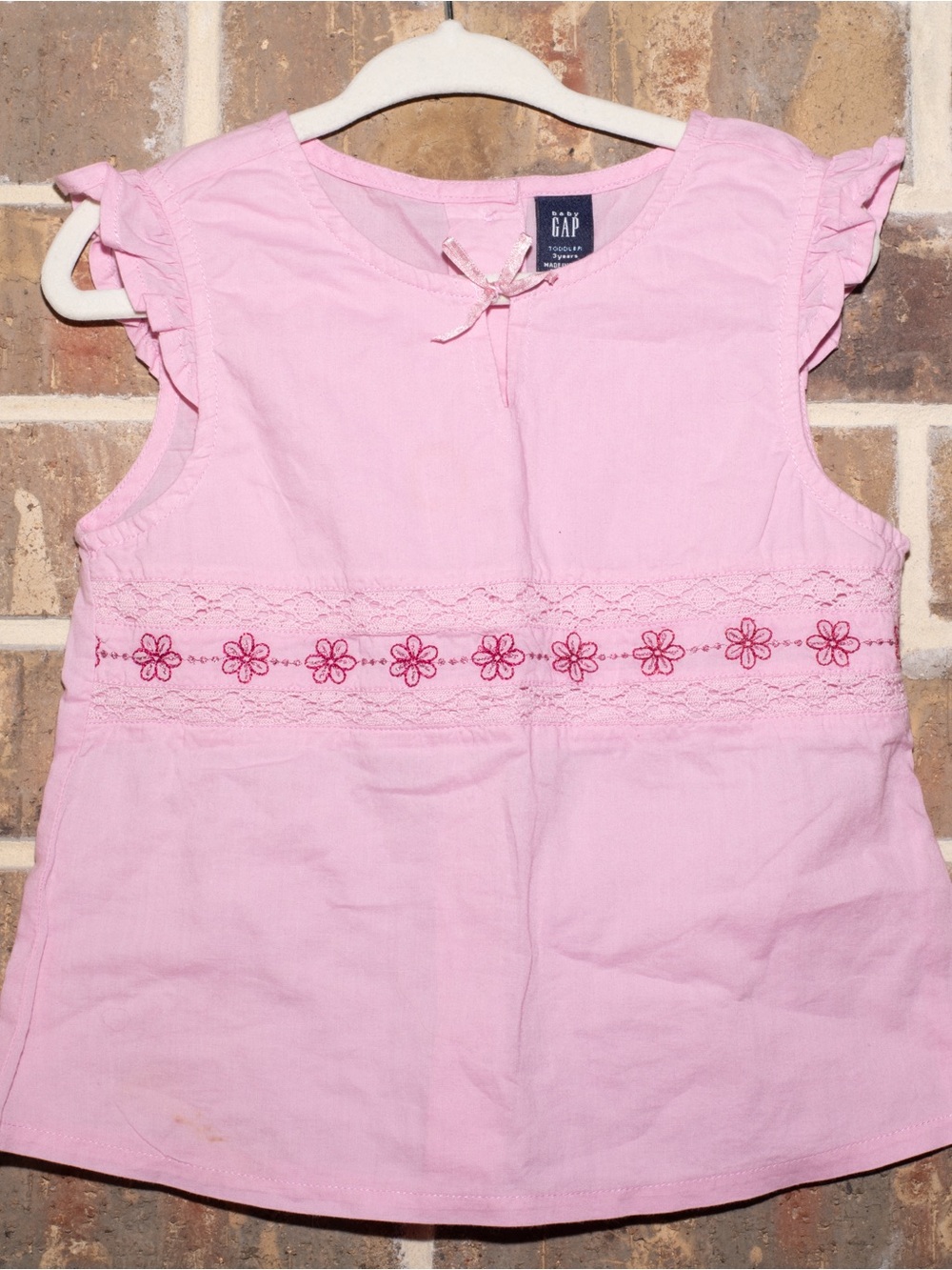 Baby gap pink floral blouse